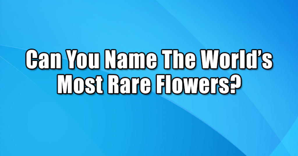 Can You Name The World’s Most Rare Flowers?